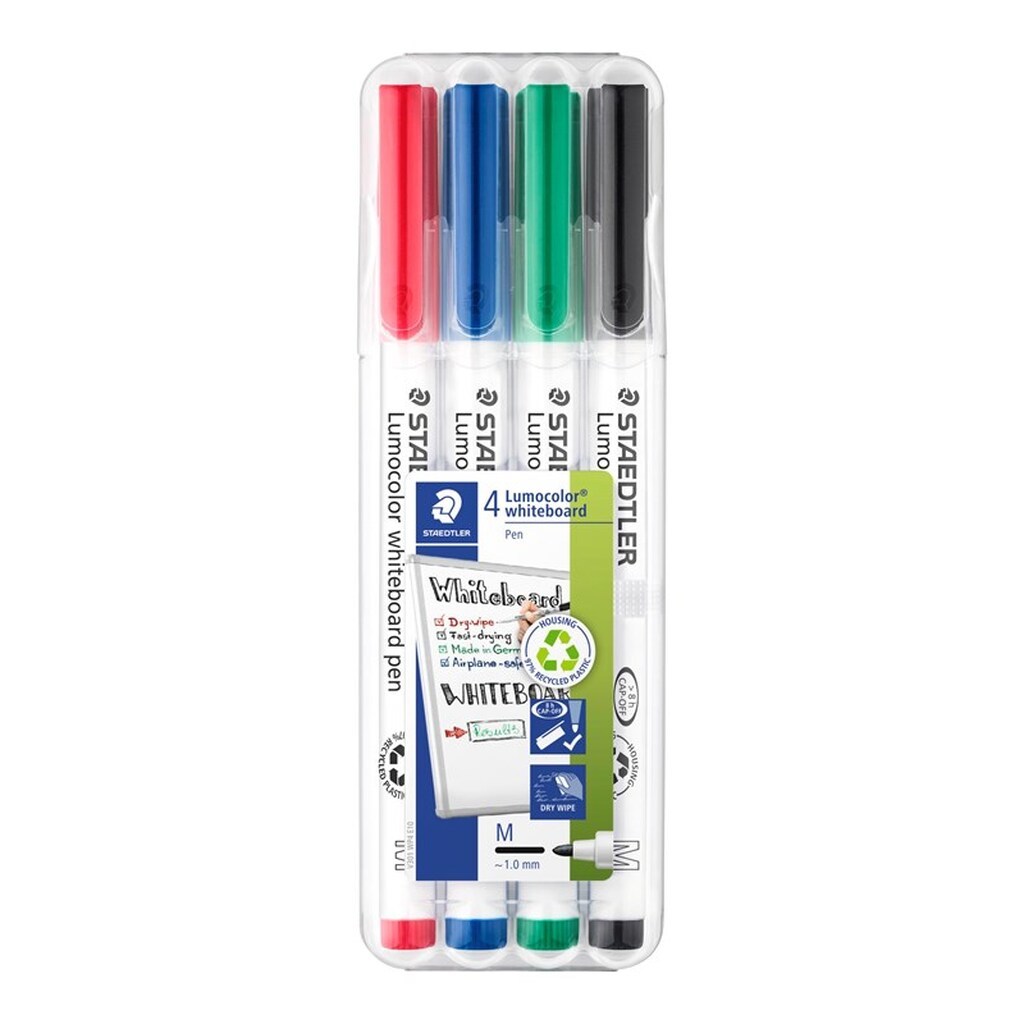 Staedtler Lumocolor WB-marker 1,0mm 4 ass/boks