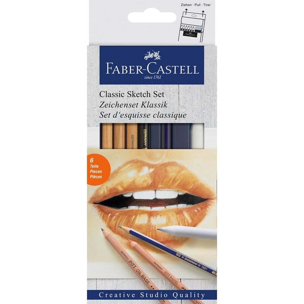 Faber-Castell Klassisk skitsesæt, monokrom