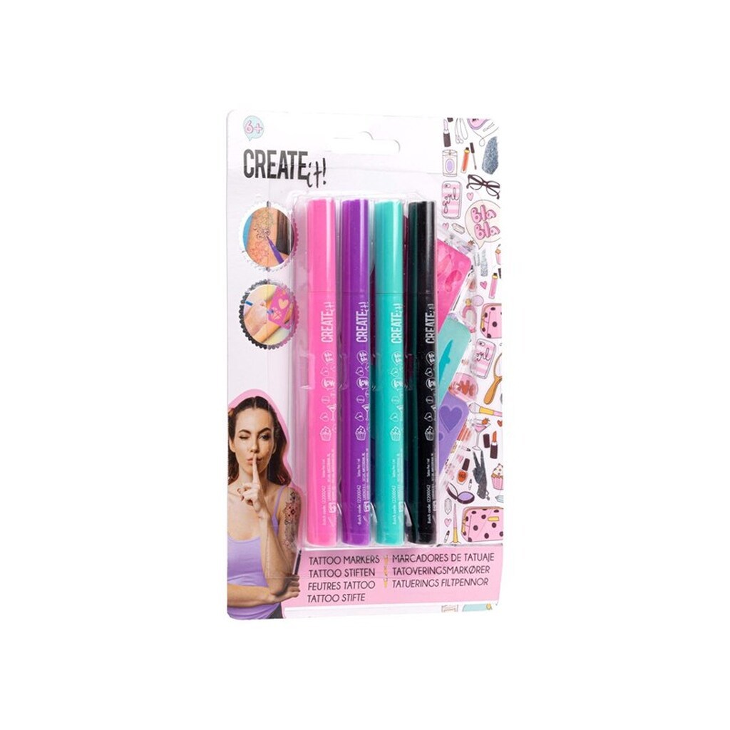 Canenco Create It! Tattoo Pen with Stencils 4pcs.