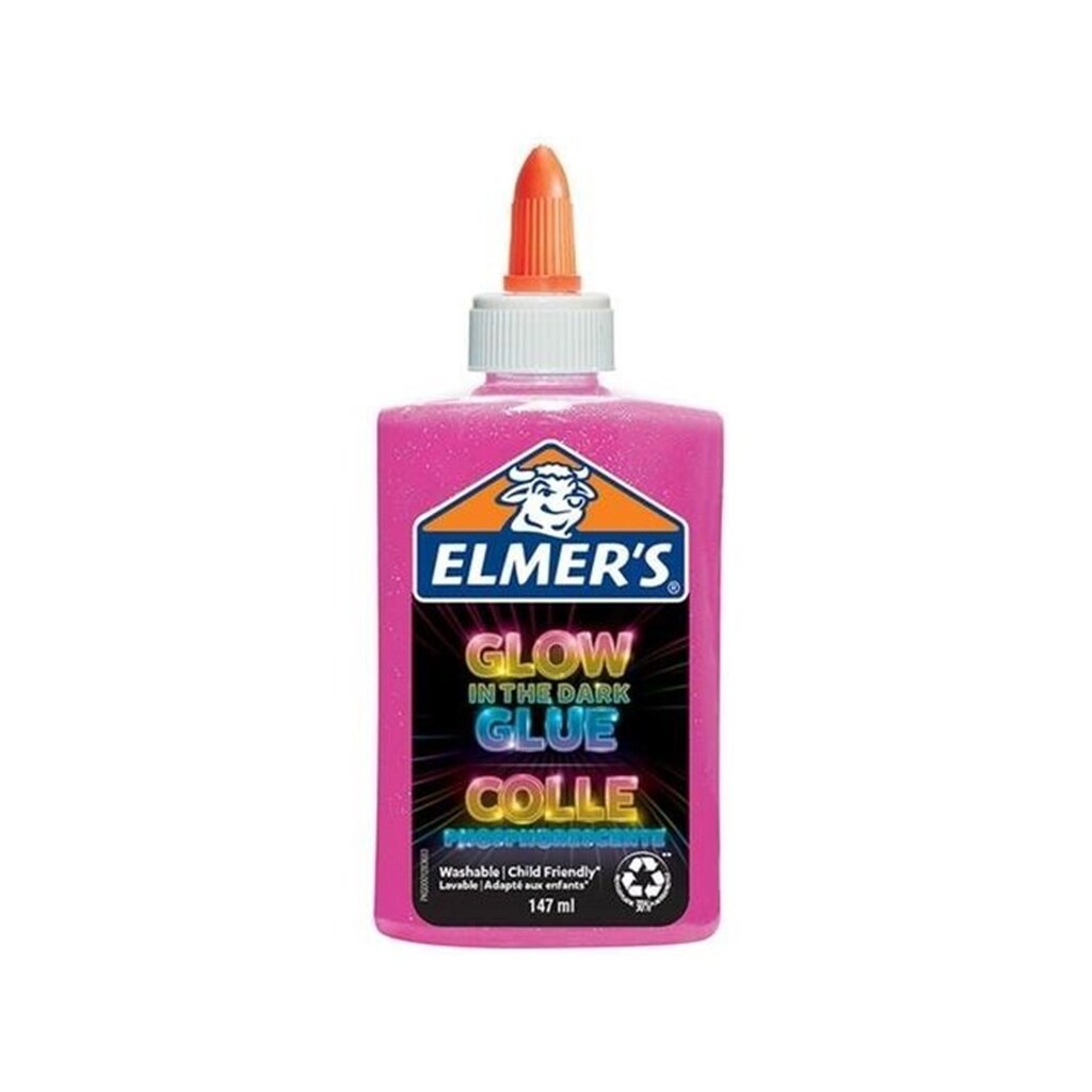 Elmer&apos;s Glow-in-the-Dark flydende lim | Pink | 147 ml