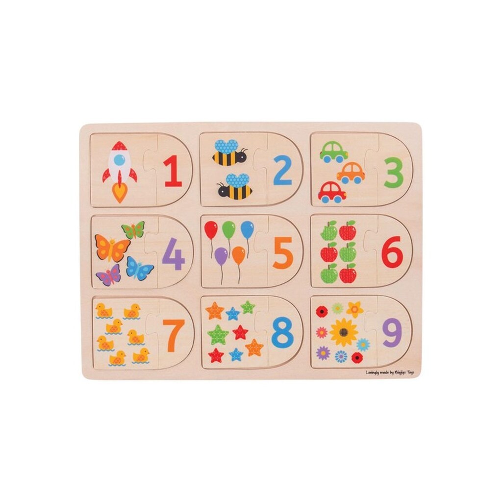 Bigjigs Wooden Learning Puzzle Numbers 18dlg.