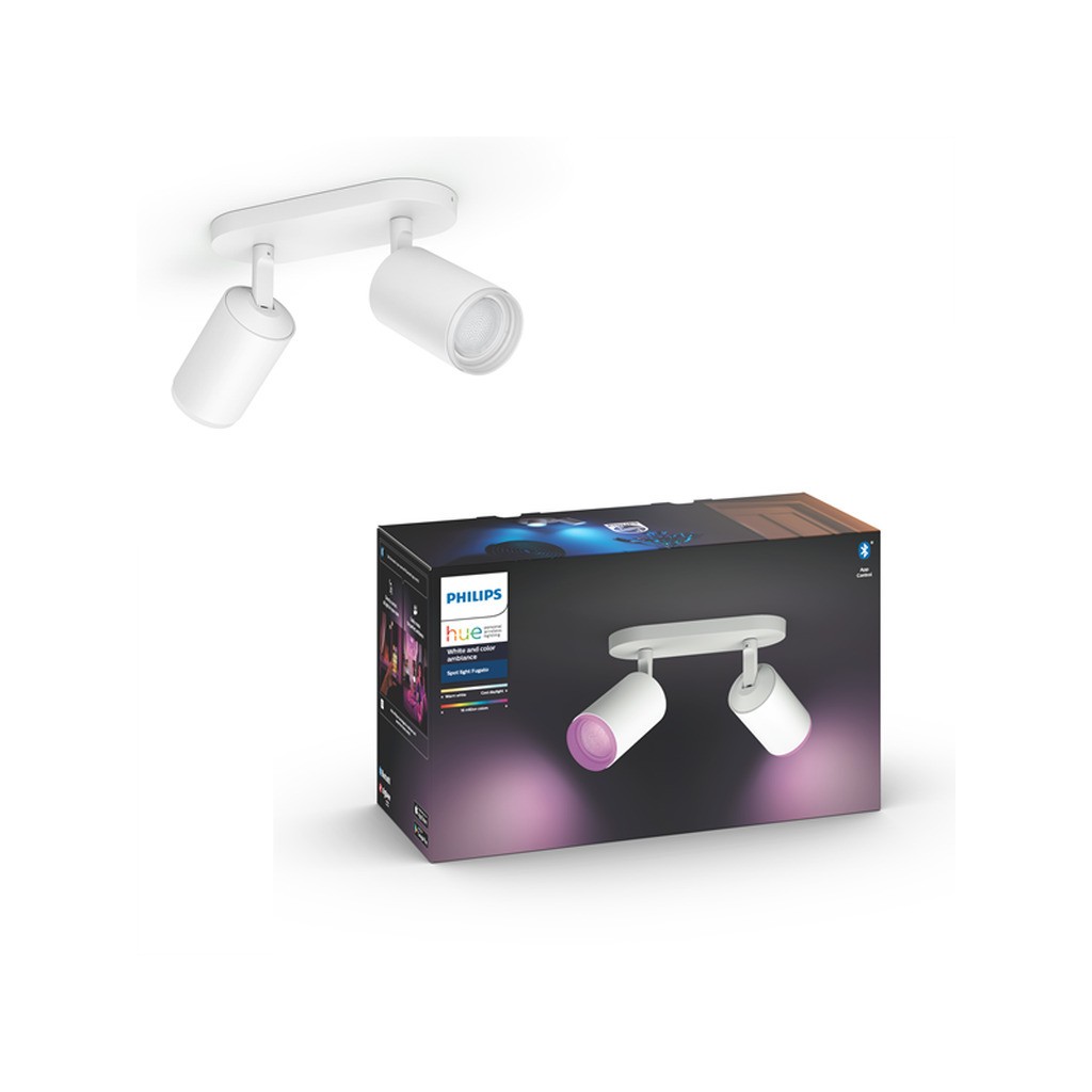 Philips Hue Fugato Plate/Spiral 2x5.7W Spots - Hvid