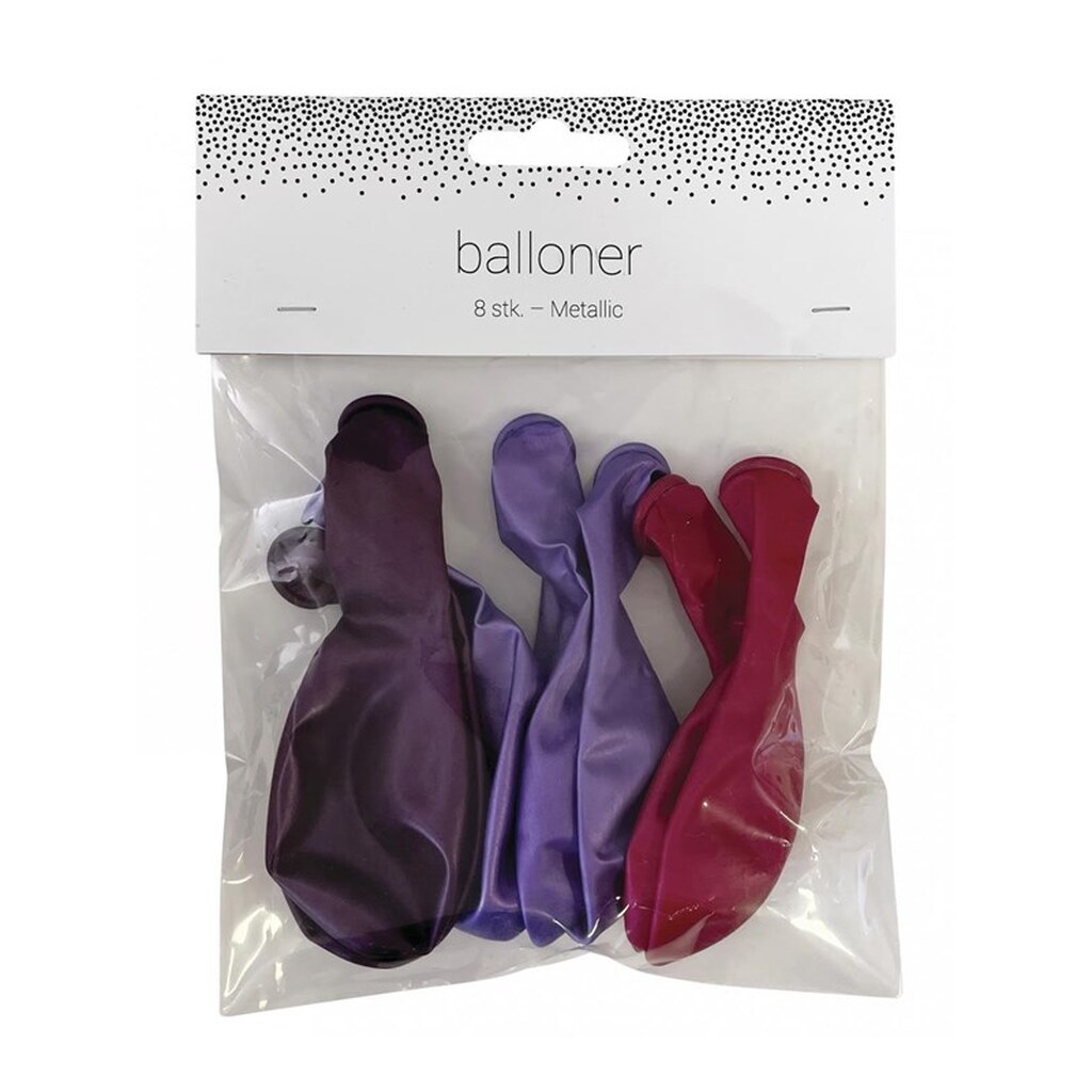 SCANSEASON Ballon 8 stk. 23 cm. Lilla metallic mix