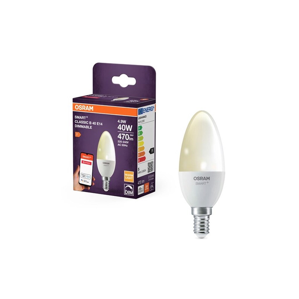 Osram SMART+ kerte 470lm 4,9W/827 (40W) mat E14 Zigbee