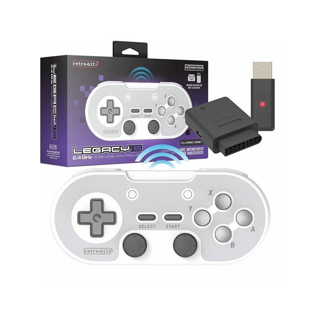 Retro-Bit Legacy 16 Wireless - Grey - Wireless Controller - Android