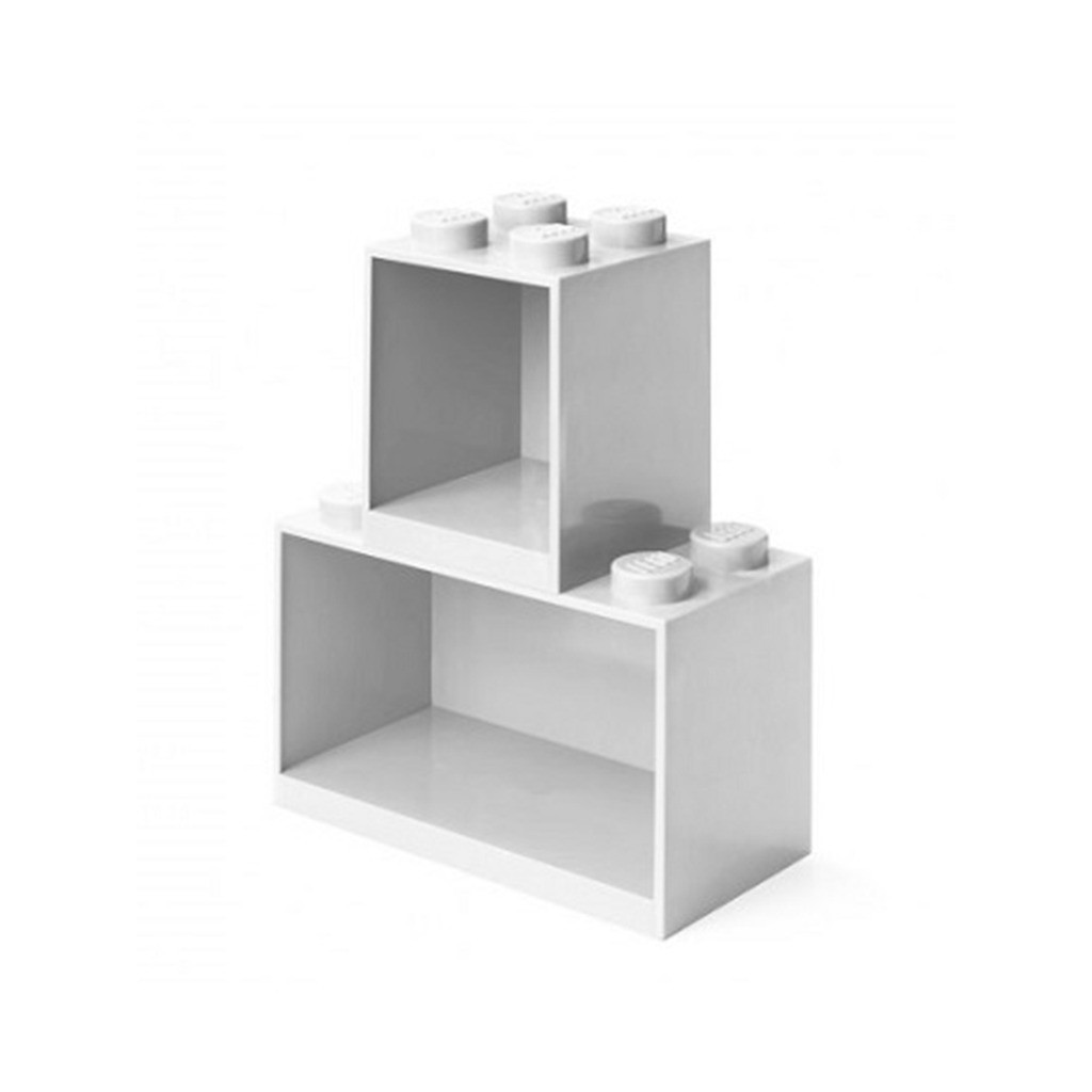 LEGO BRICK SHELF SET - WHITE