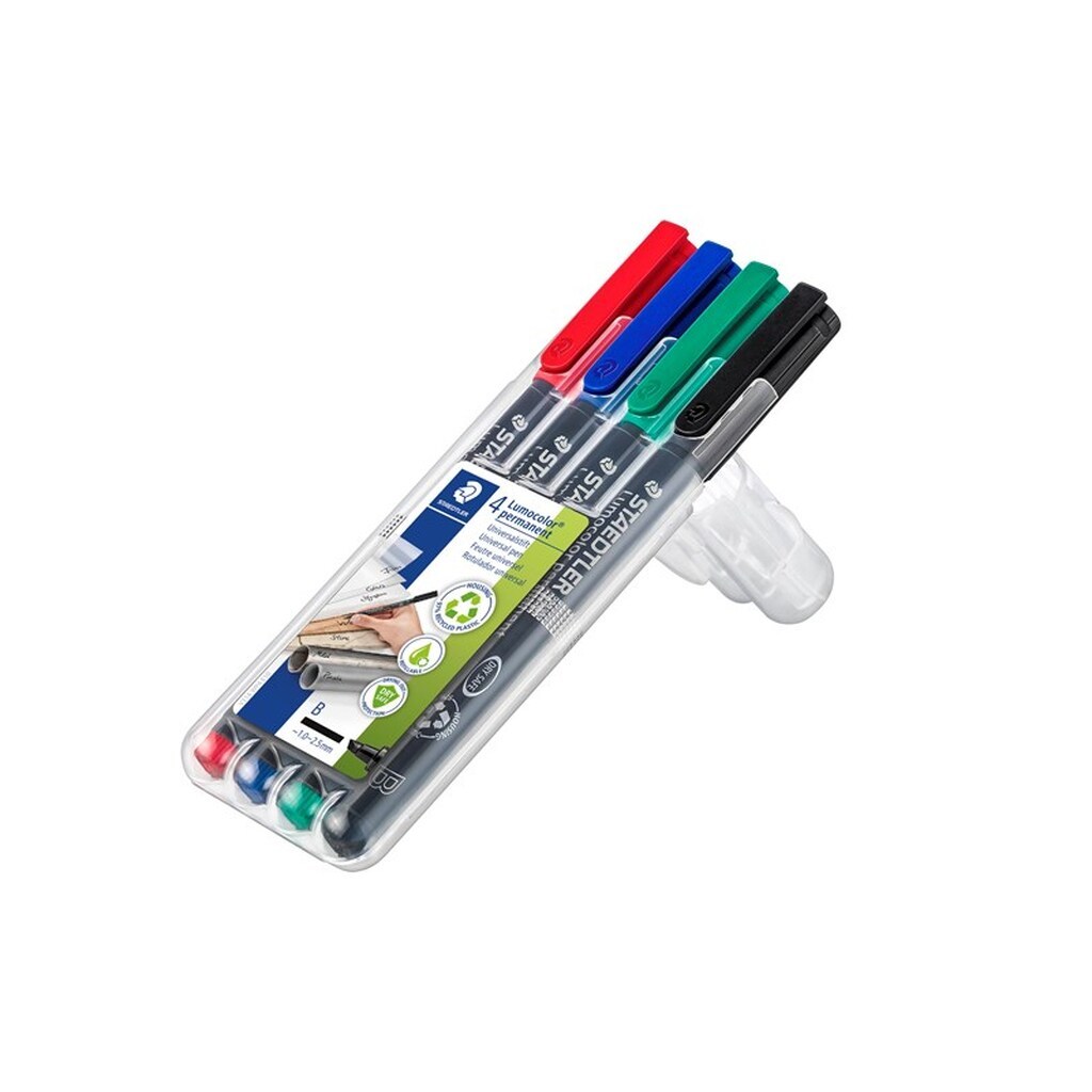 Staedtler Lumocolor Perm B 1-2,5mm 4 ass/boks