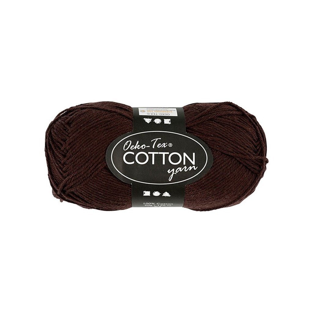 Creativ Company Cotton yarn Dark brown 50gr 170m