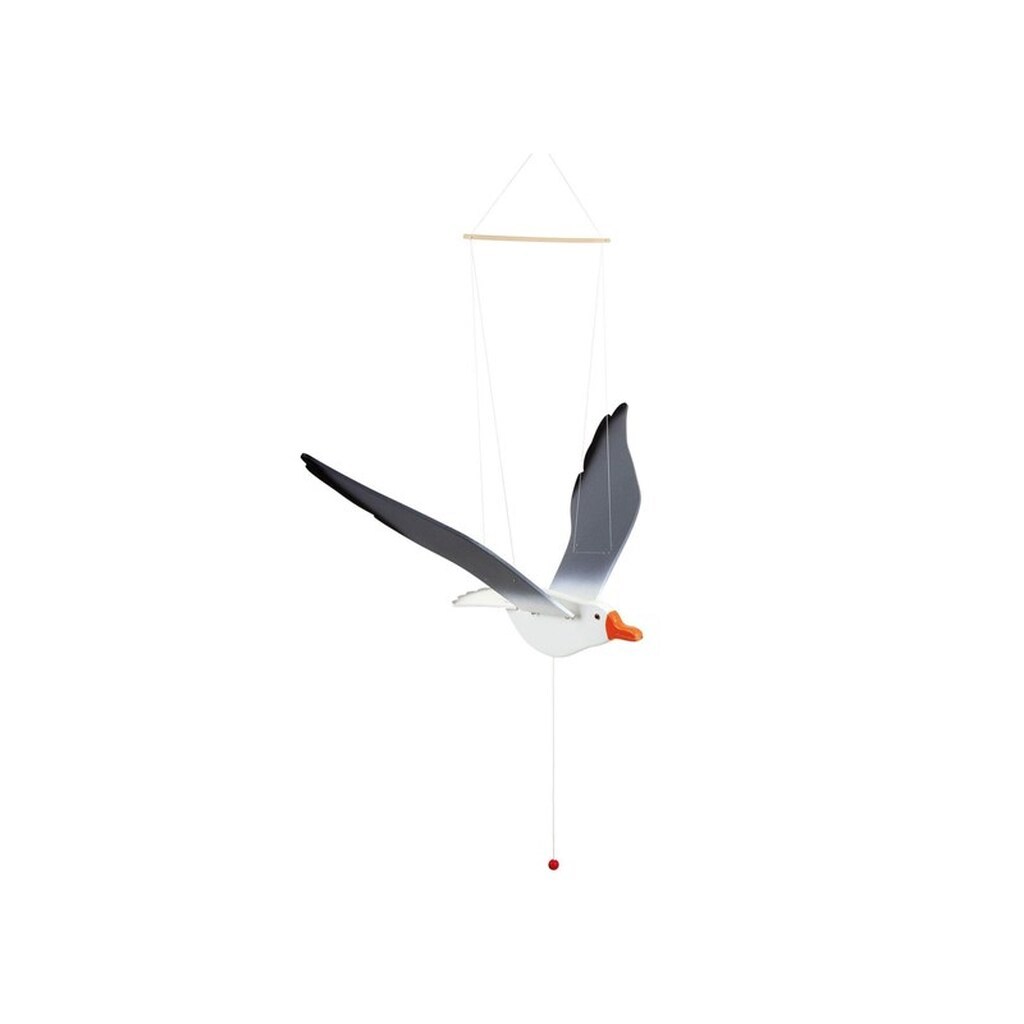 Small Foot - Wooden Baby Mobile Floating Seagull with Moving Wings