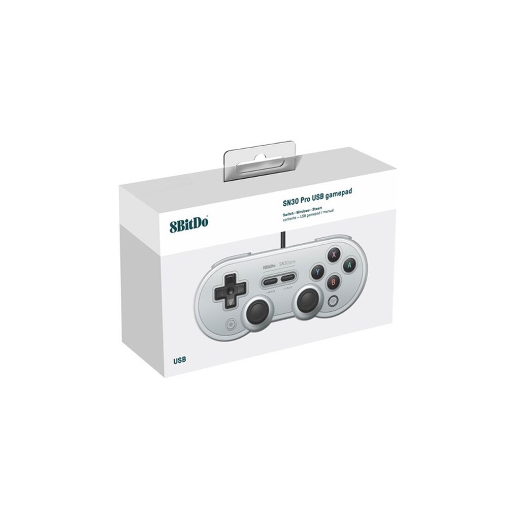 8BitDo SN30 Pro USB Gamepad Gray Edition - Wired Controller - Nintendo Switch