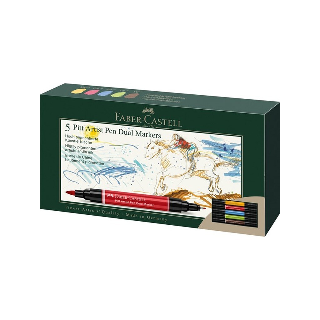 Faber-Castell Pitt Artist Dual marker box of 5 ass