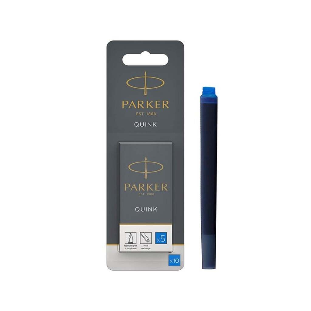 Parker Lange PARKER QUINK-fyldepenspatroner, blå, 10 stk.