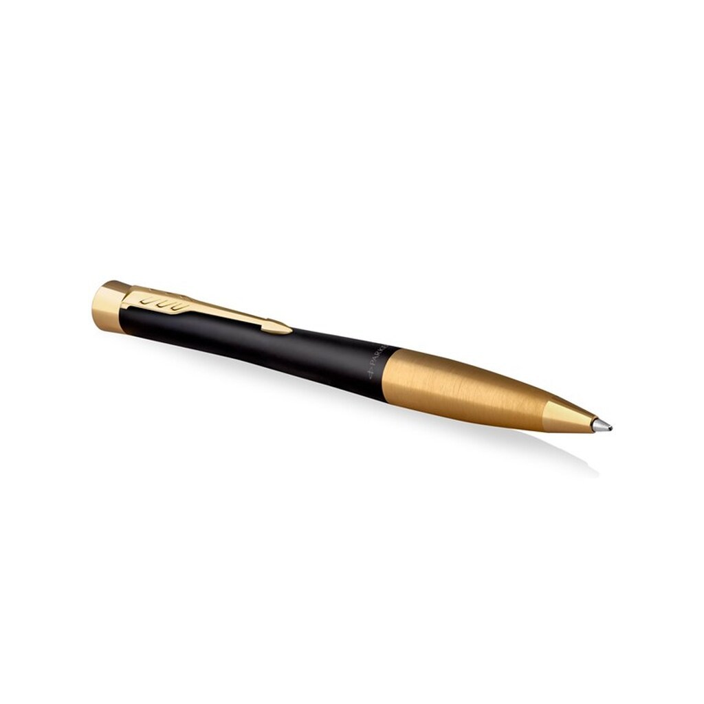 Parker Urban dæmpet sort med detaljer i guld, drejekuglepen