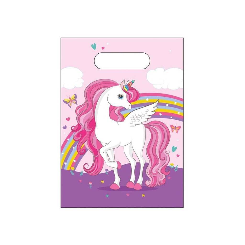 Globos Party bags Unicorn Rainbow Colors 6 pcs.
