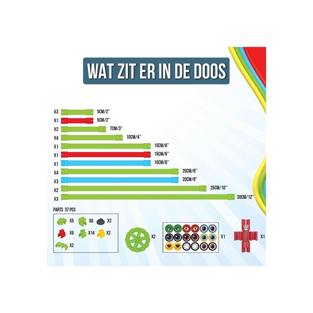 Clics Spaghetteez Twist-A-Saurus Rex Flexible Building Rods 64 pcs.