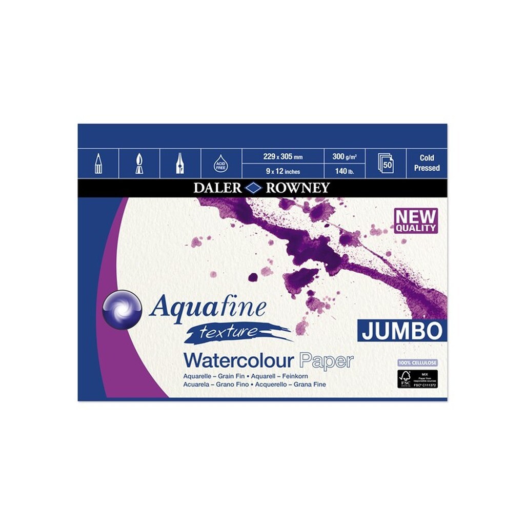Daler-Rowney Aquafine CP Pad 50 Sheets 300G 12x9"