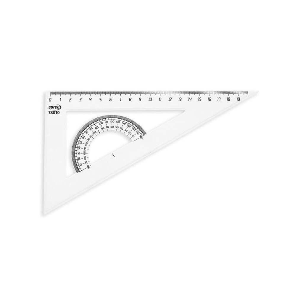 SPREE Trekant med vinkelmåler. 30-60-90 215mm