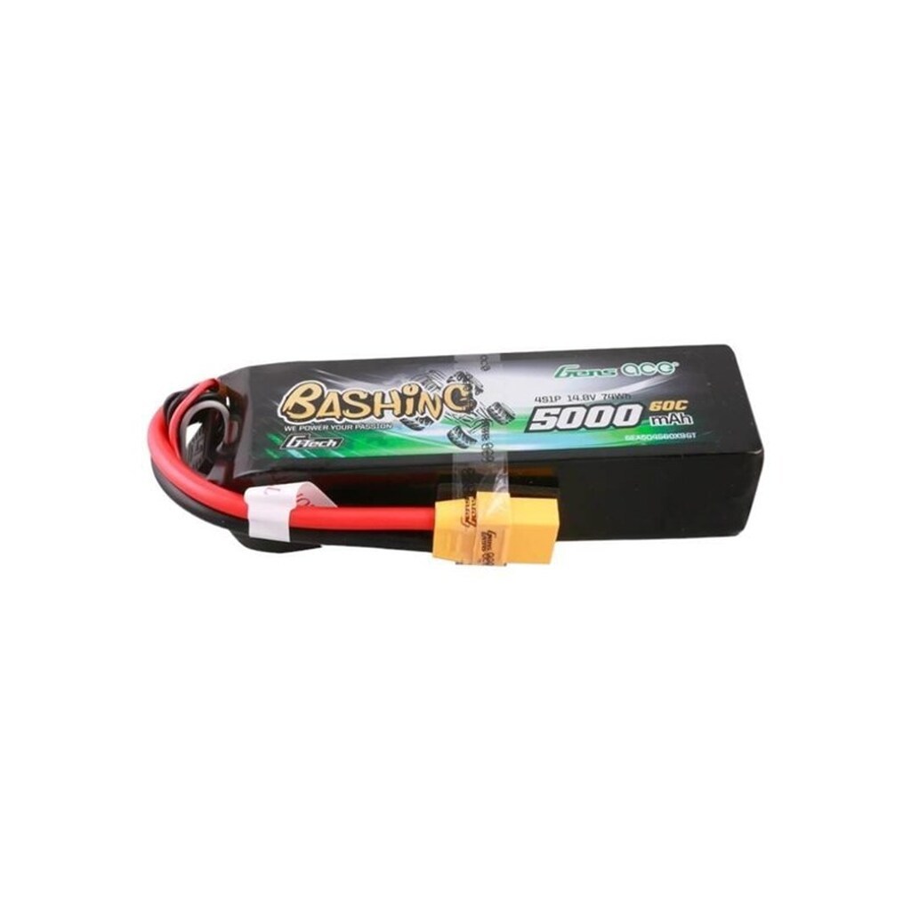 Gens ace &amp;Tattu G-Tech 5000mAh 14.8V 4S1P 60C Lipo Battery Pack with XT90 Plug-Bashing Series