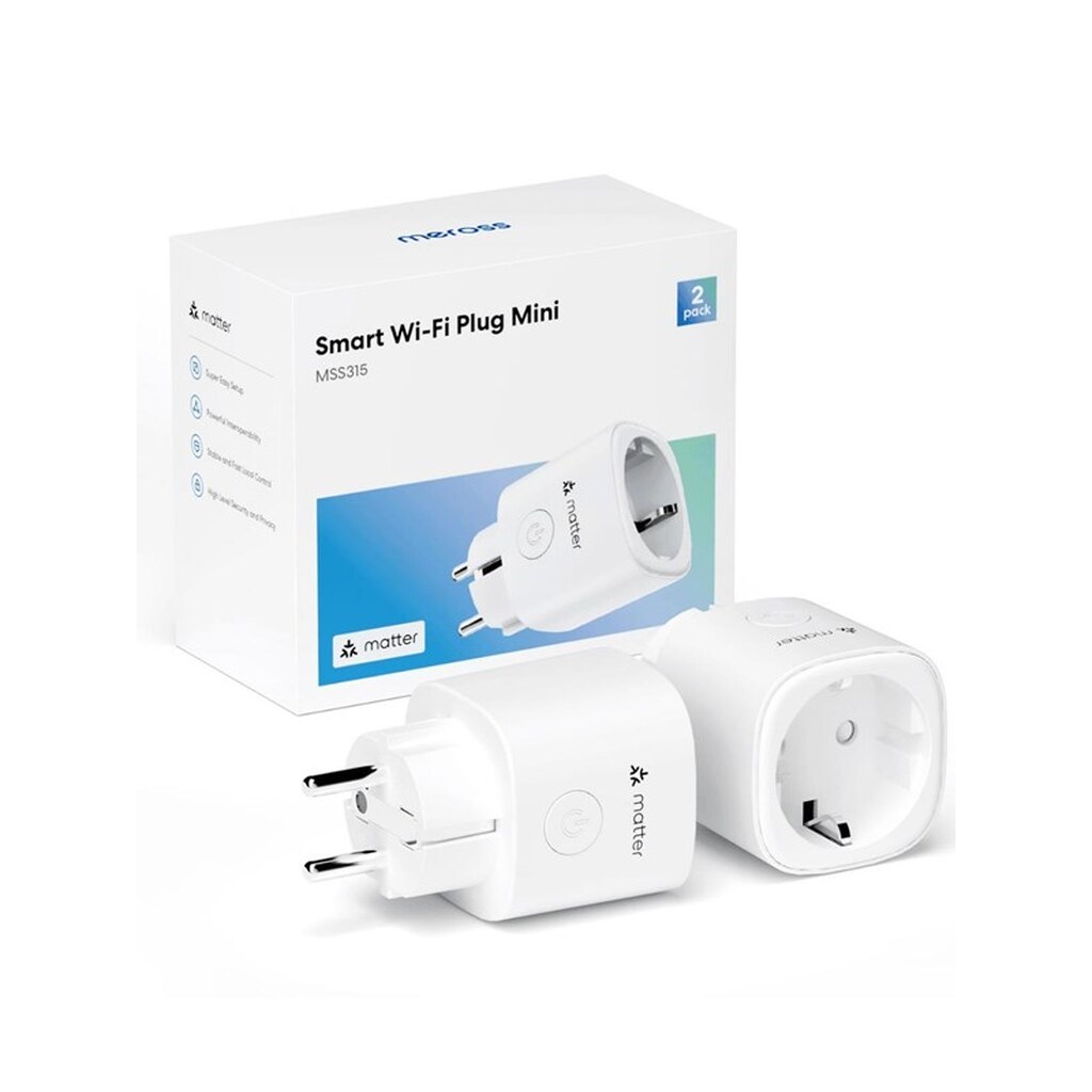 Meross Matter Smart Plug with Enery Monitor (2-Pack)