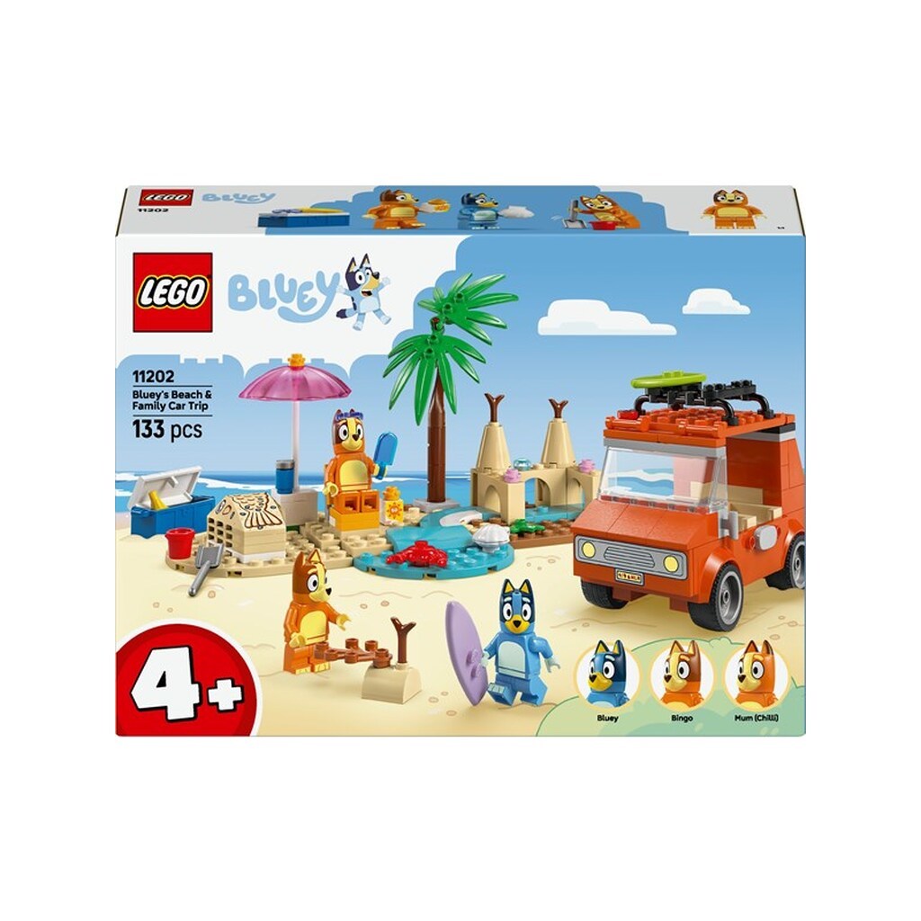 LEGO Bluey 11202 Blueys familie-biltur til stranden
