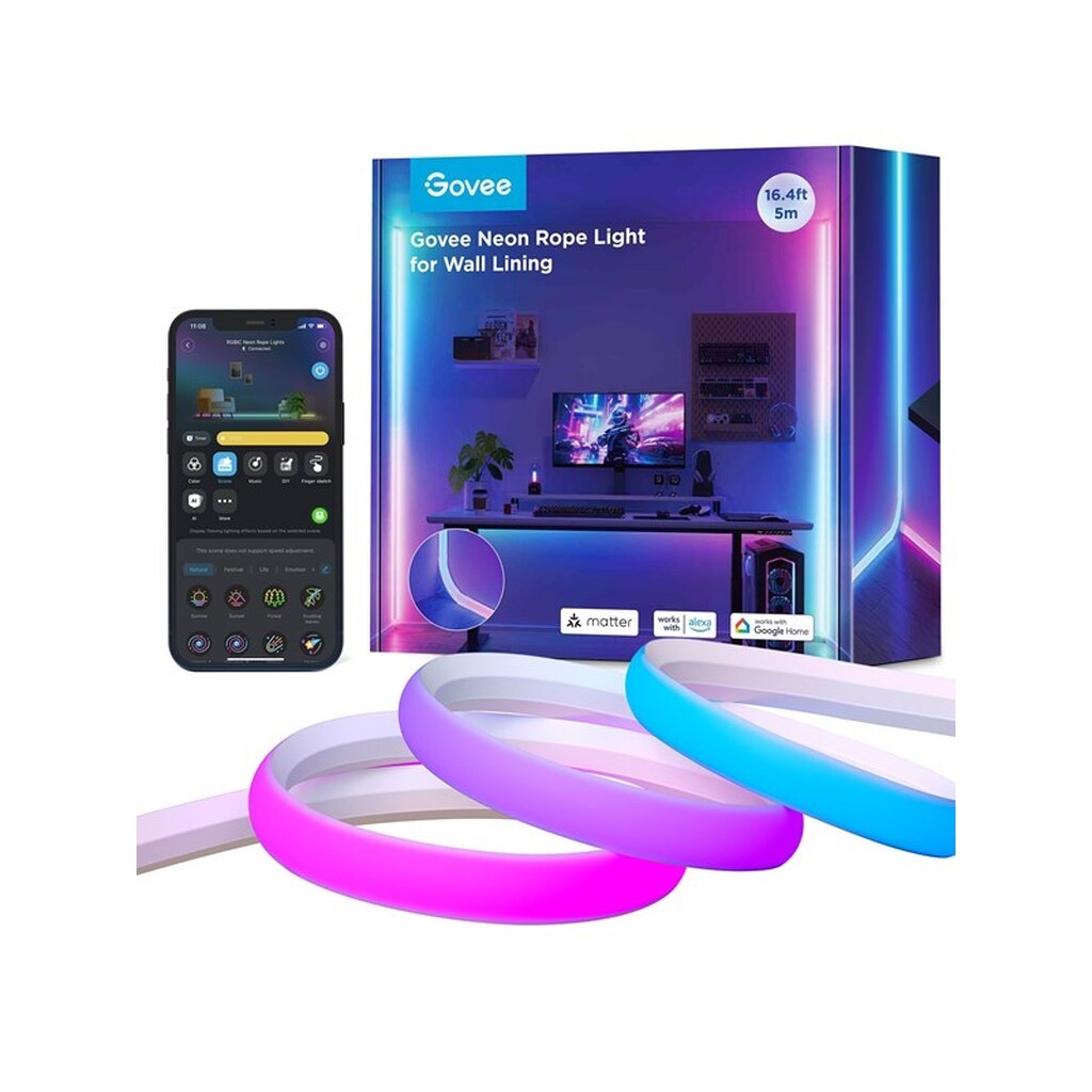 Govee 5M Neon Rope Light for Wall Lining