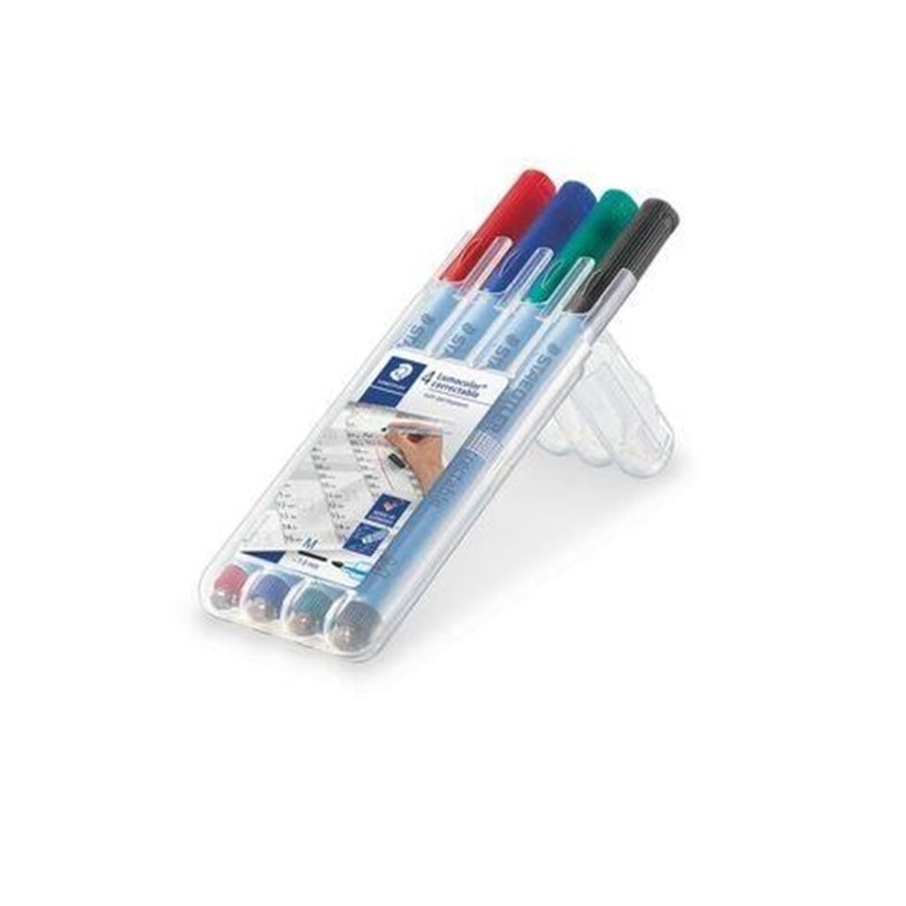 Staedtler Lumocolor Correctable M. 4 ass/boks