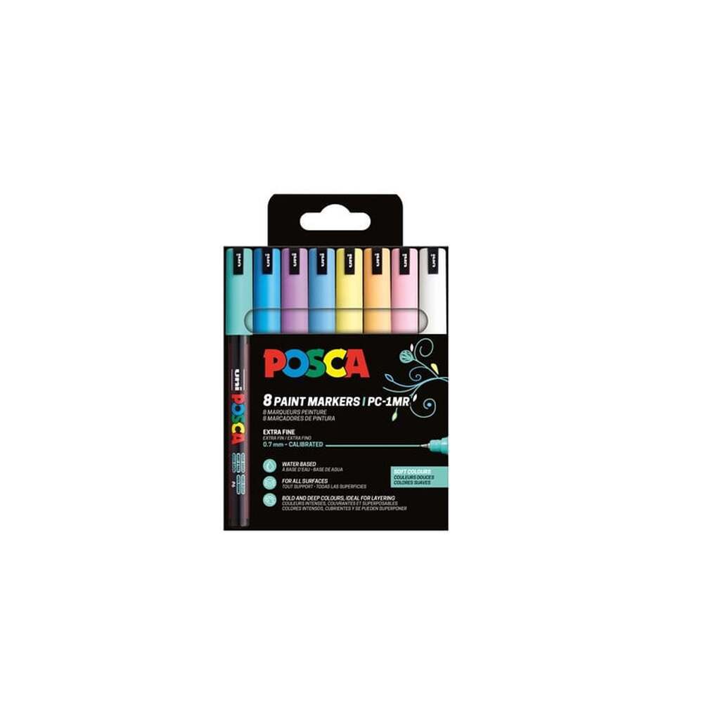 POSCA Marker sæt Soft Colors PC-1MR 8 ass.