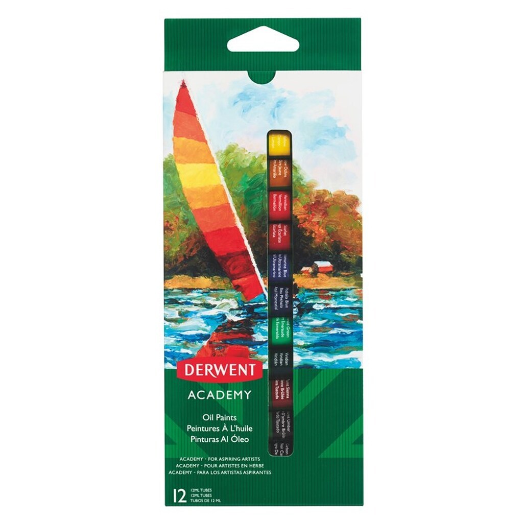 Derwent oliefarver 12 ml (12 stk.)