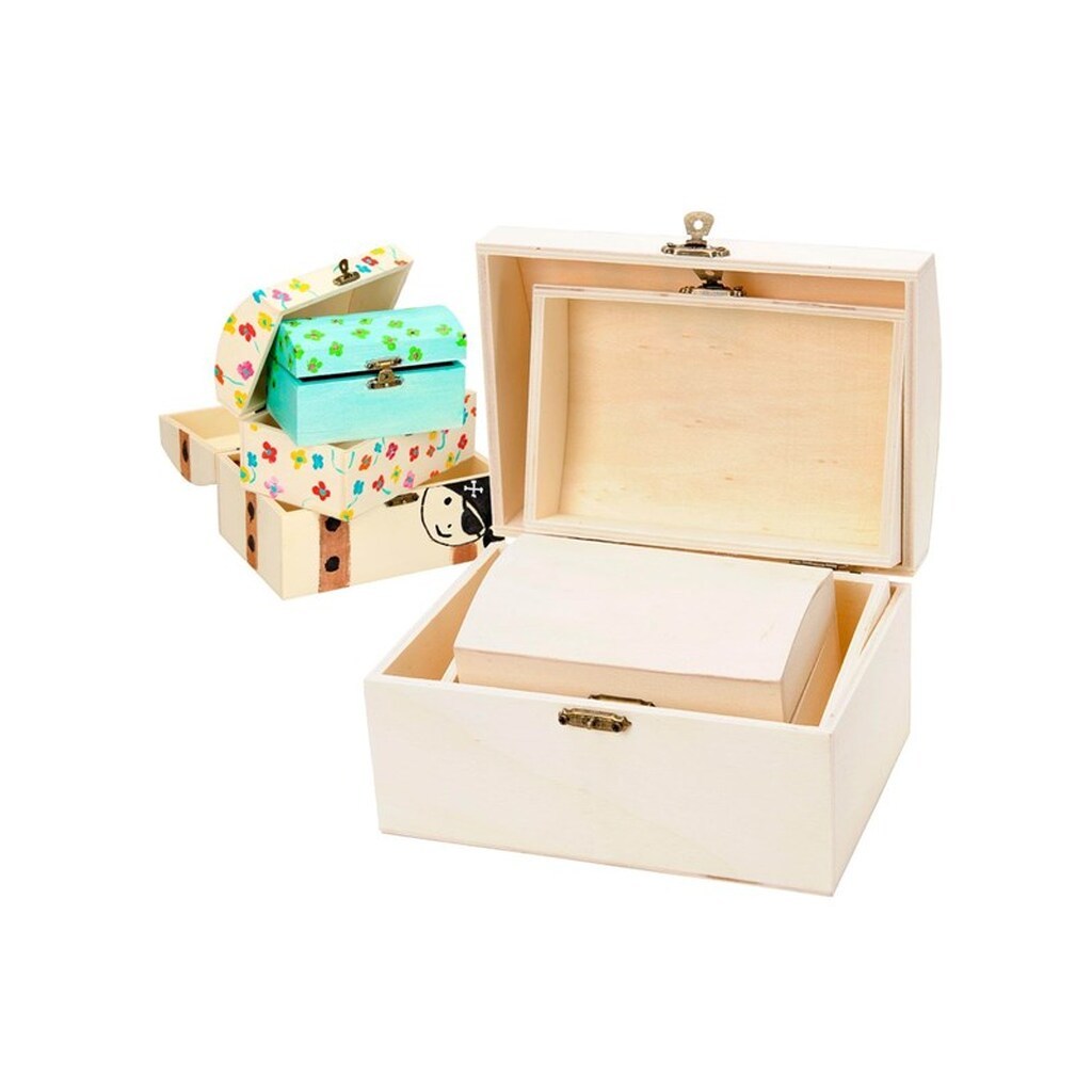 Playwood Decorate your own Wooden Treasure Chest 3pcs.
