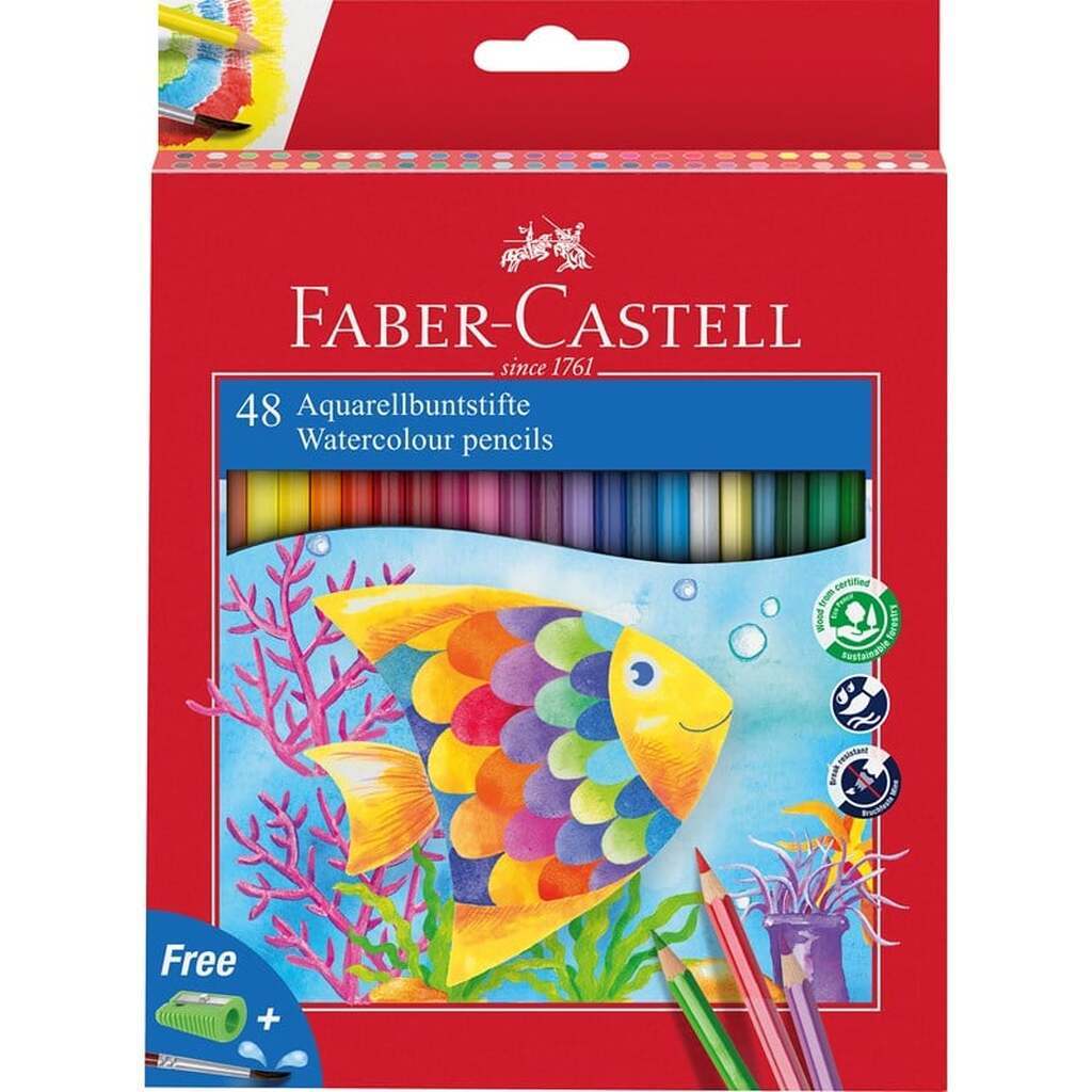 Faber-Castell Farveblyant akvarel 48 ass + 1 pensel