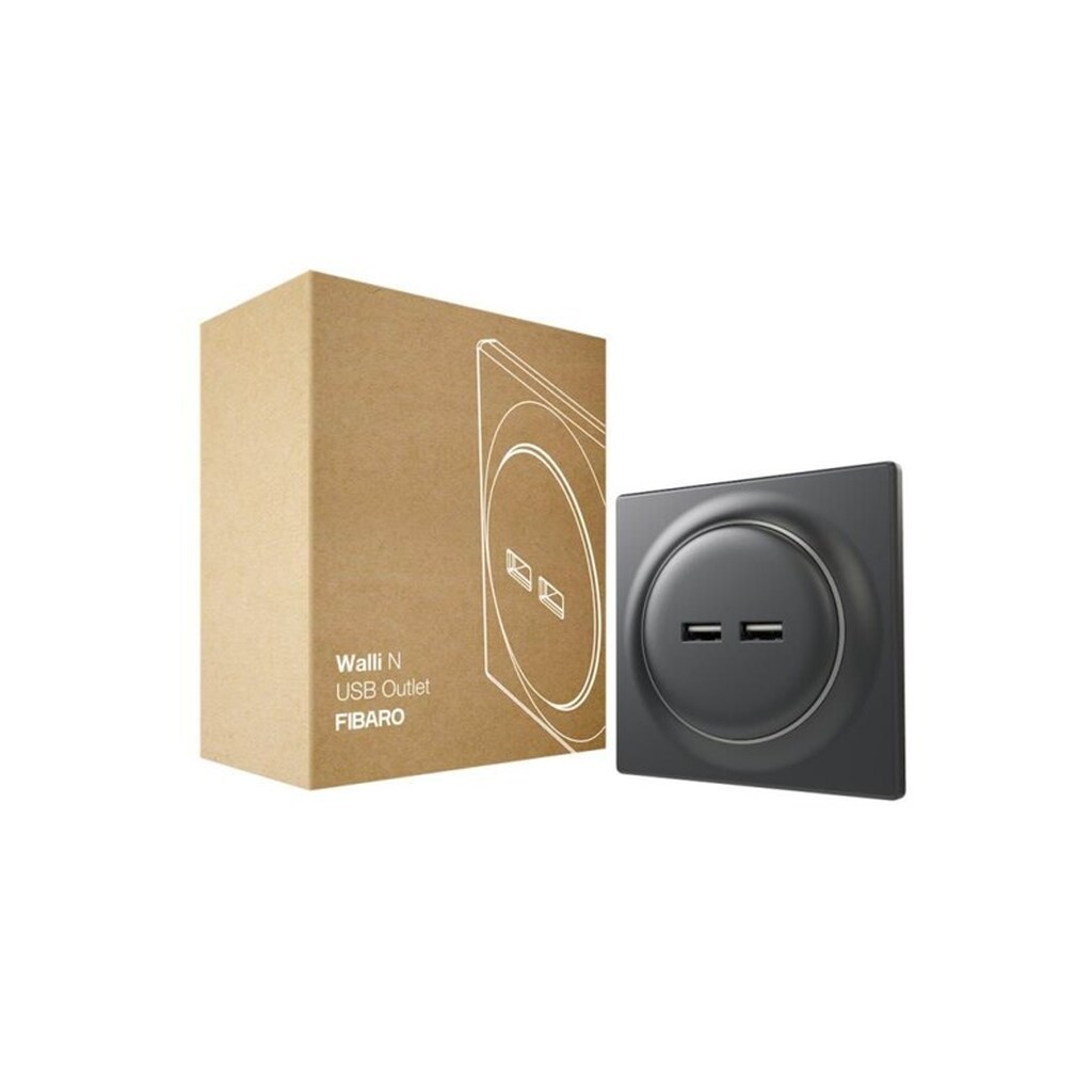 Fibaro Walli N USB Outlet Anthracite
