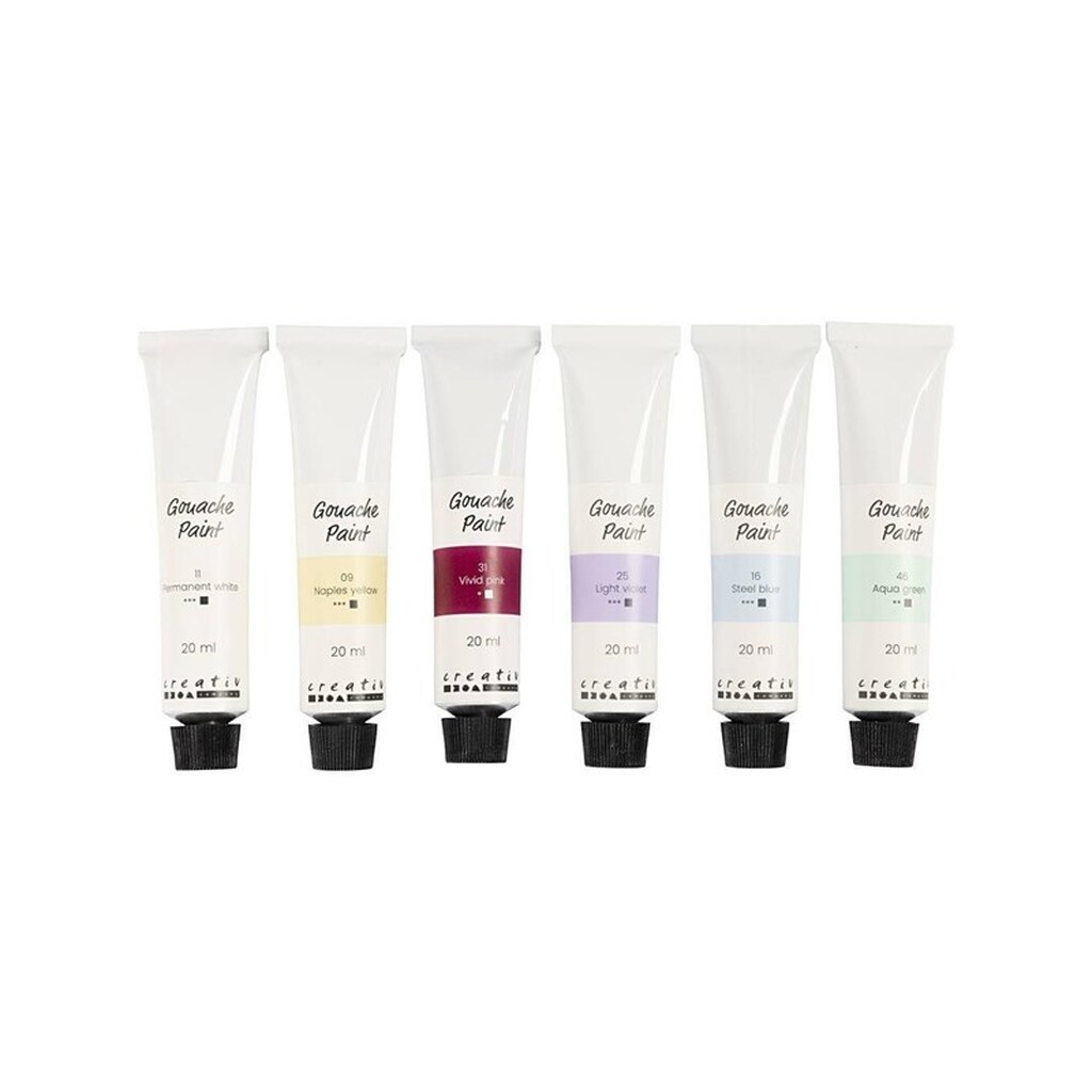 Creativ Company Gouache Paint Pastel Colours - 6x20ml.