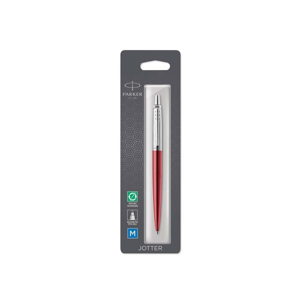 Parker Jotter kuglepen | Kensington rød | medium spids blå blæk