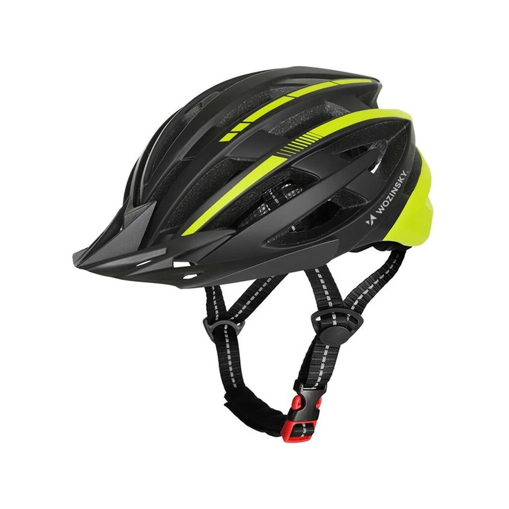 Wozinsky MTB Bike Helmet with Detachable Visor and USB Rear Light 54-57 cm - Black &amp; Yellow
