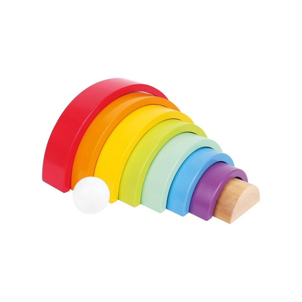 Small Foot - Wooden Building Blocks Rainbow 9dlg.