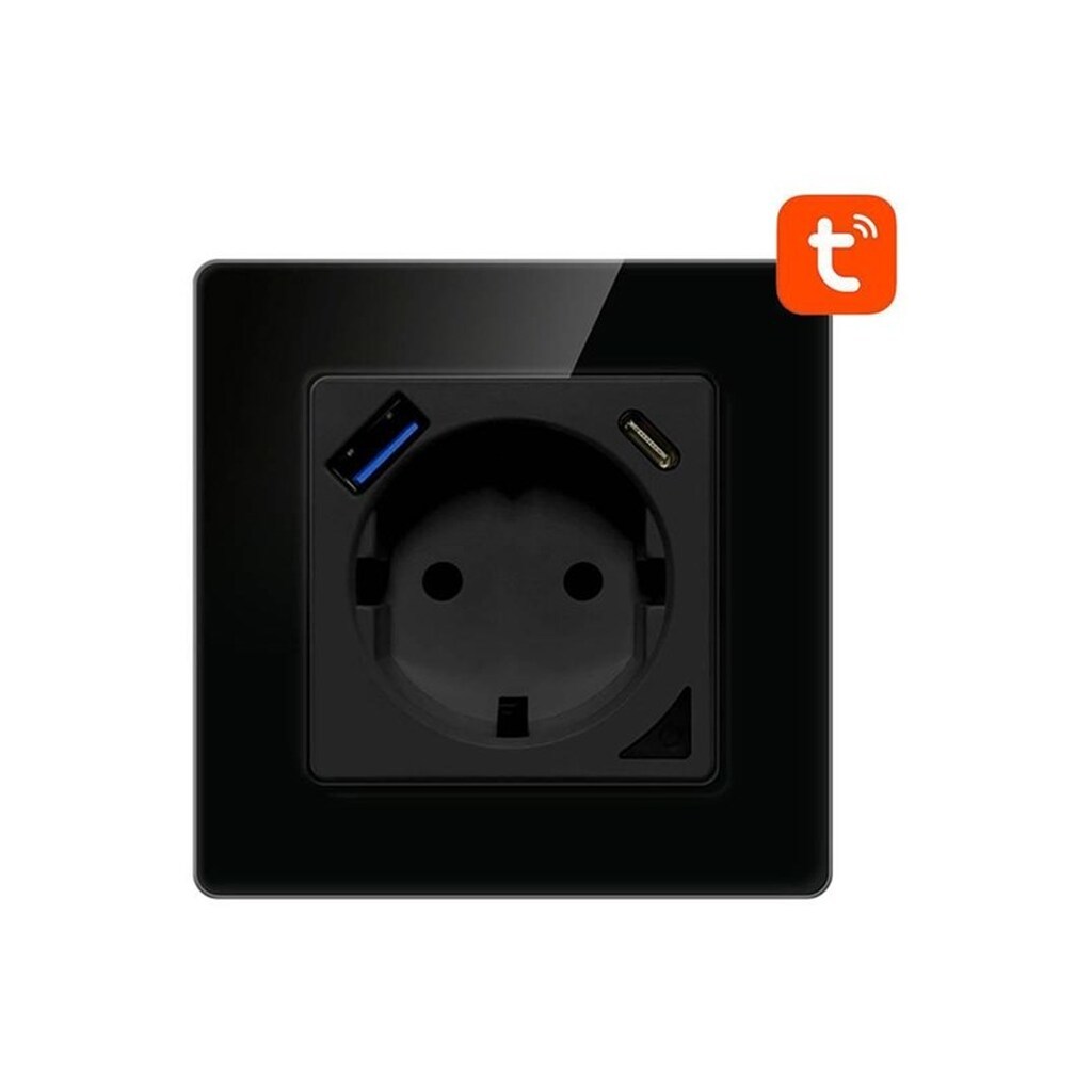 Avatto Smart WiFi Wall Socket N-WOT10-USB-B TUYA USB USB-C (black)