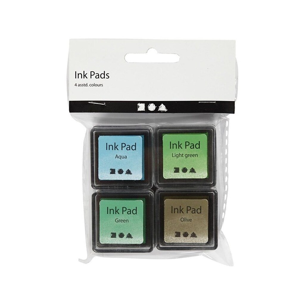 Creativ Company - Stamping ink Green Shades/Olive/Aqua 4 pcs.