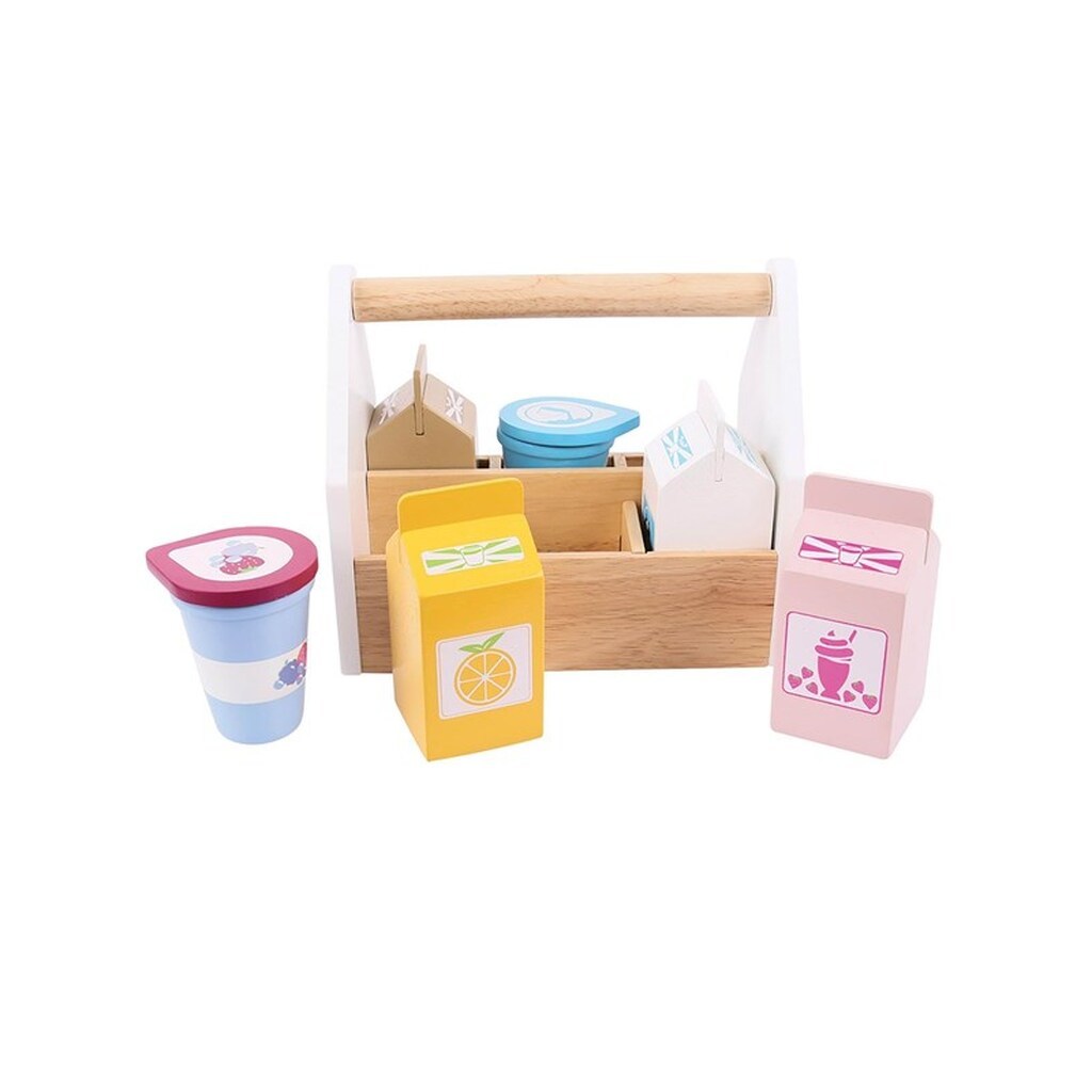 Bigjigs Wooden Box with Dairy Products 7 pcs.