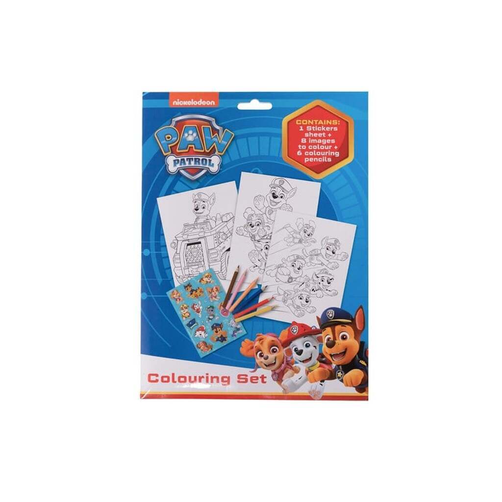 Euromic Colouring set with colouring sheets and 6 pre-sharpened colouring pencils packed in polybag with header card