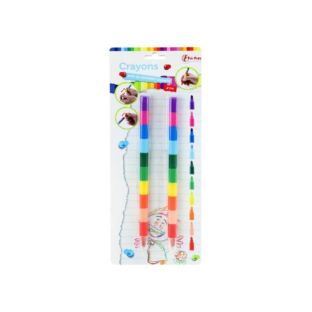 Toi-Toys 10-in-1 Wax Crayon Pen 2pcs.