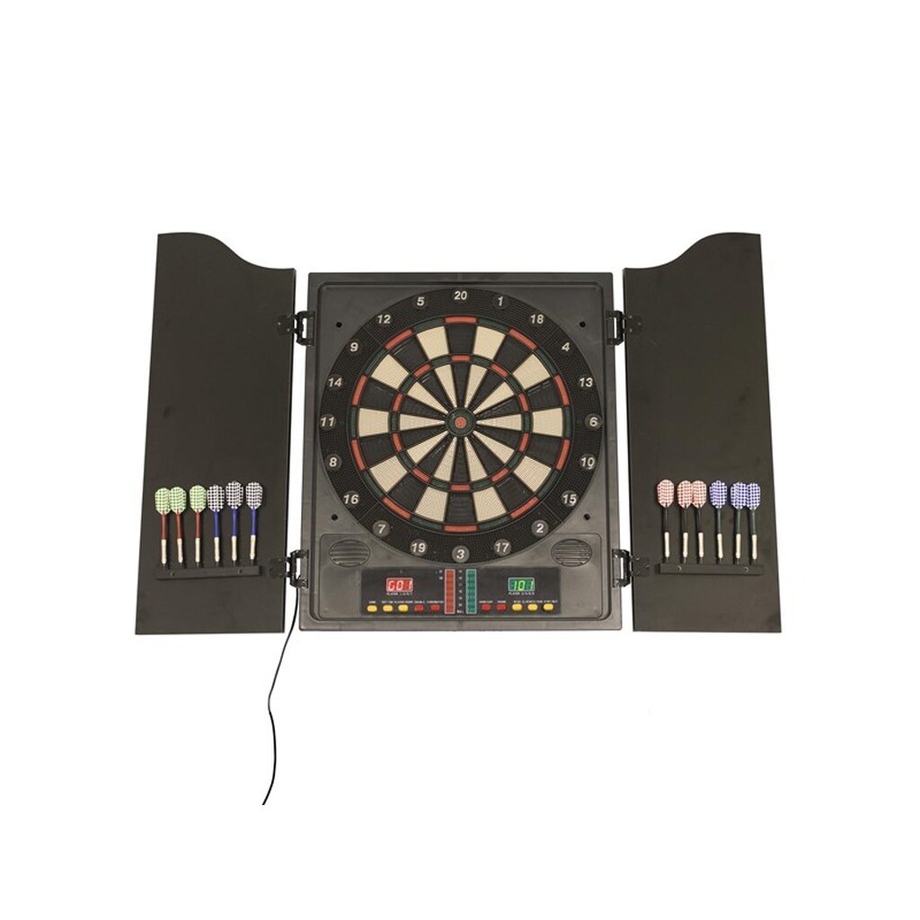 Nordic Games Dartskive elektronisk i dartskab med dartpile NORD
