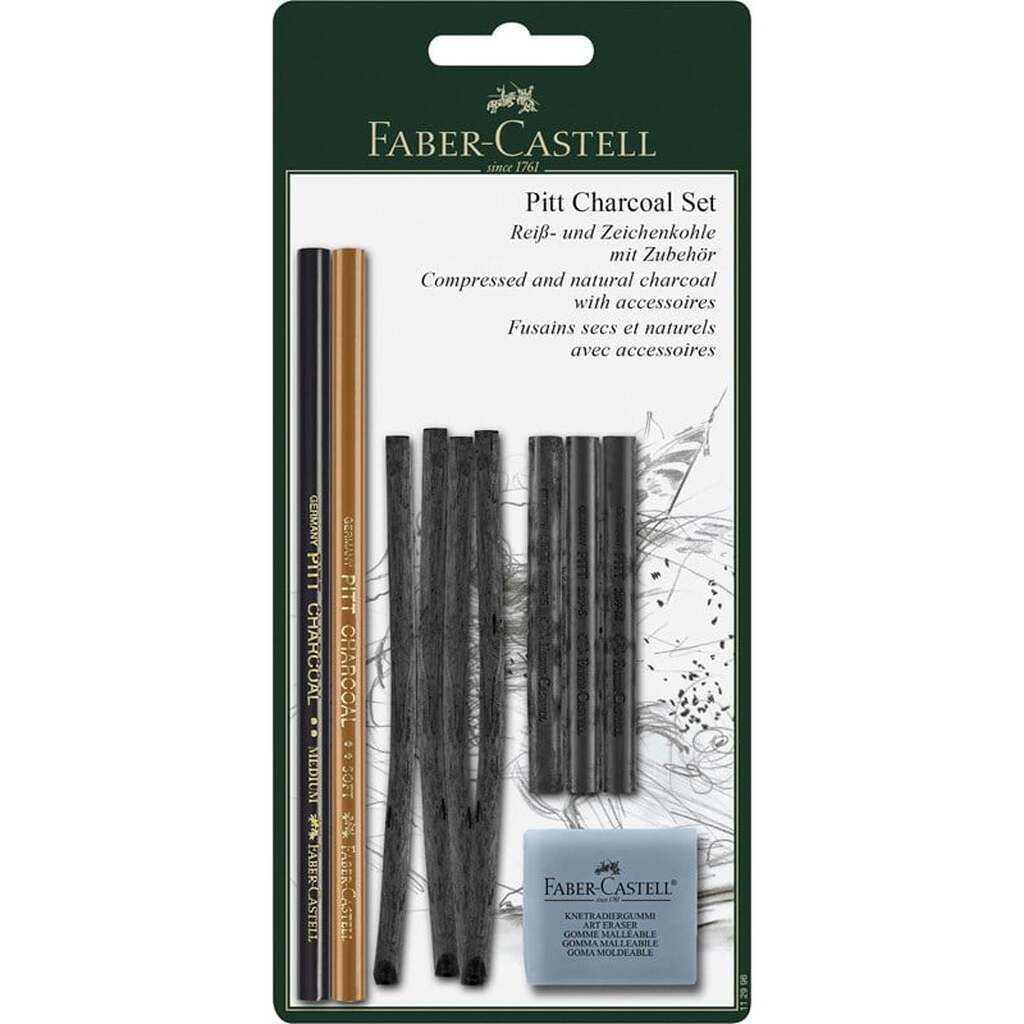 Faber-Castell Pitt Charcoal-sæt, blisterkort, 10 stk.