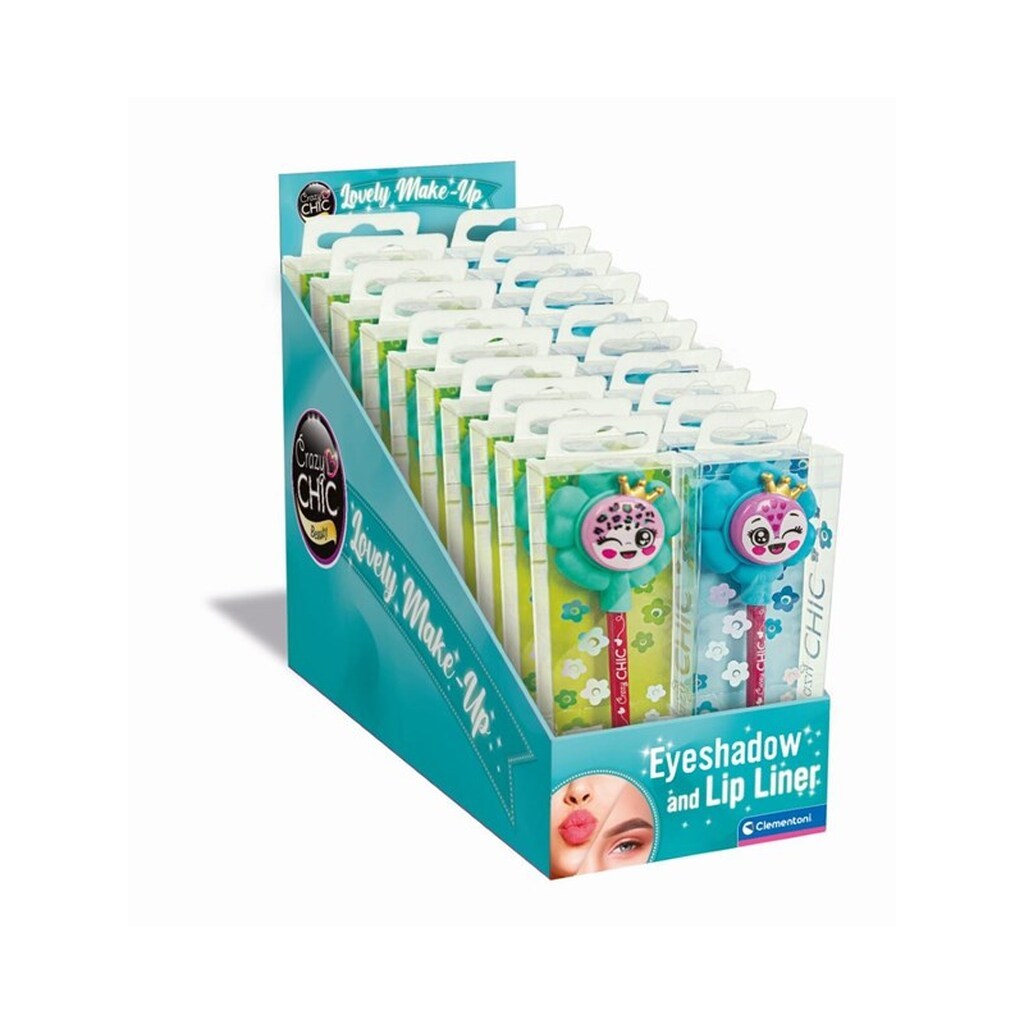 Clementoni Crazy Chic Eyeshadow and Lipliner Flower - Turquoise/Blue