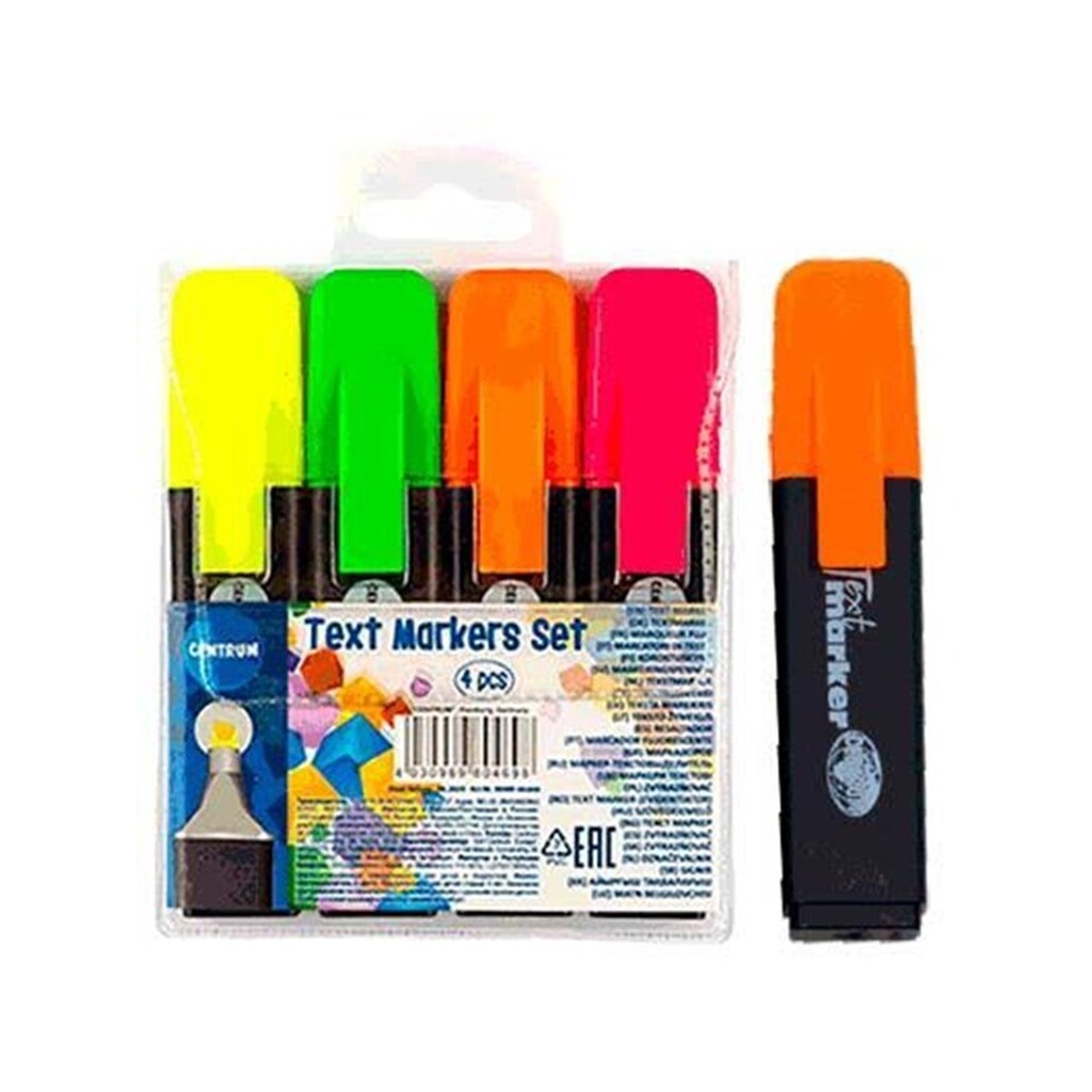 CENTRUM Overstregningspen 1-5mm. 4ass. farver