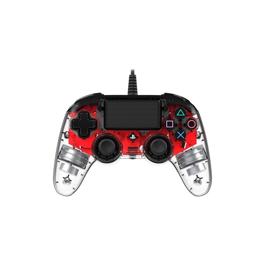 NACON Wired Illuminated Compact Controller Red - Wired Controller - Sony PlayStation 4