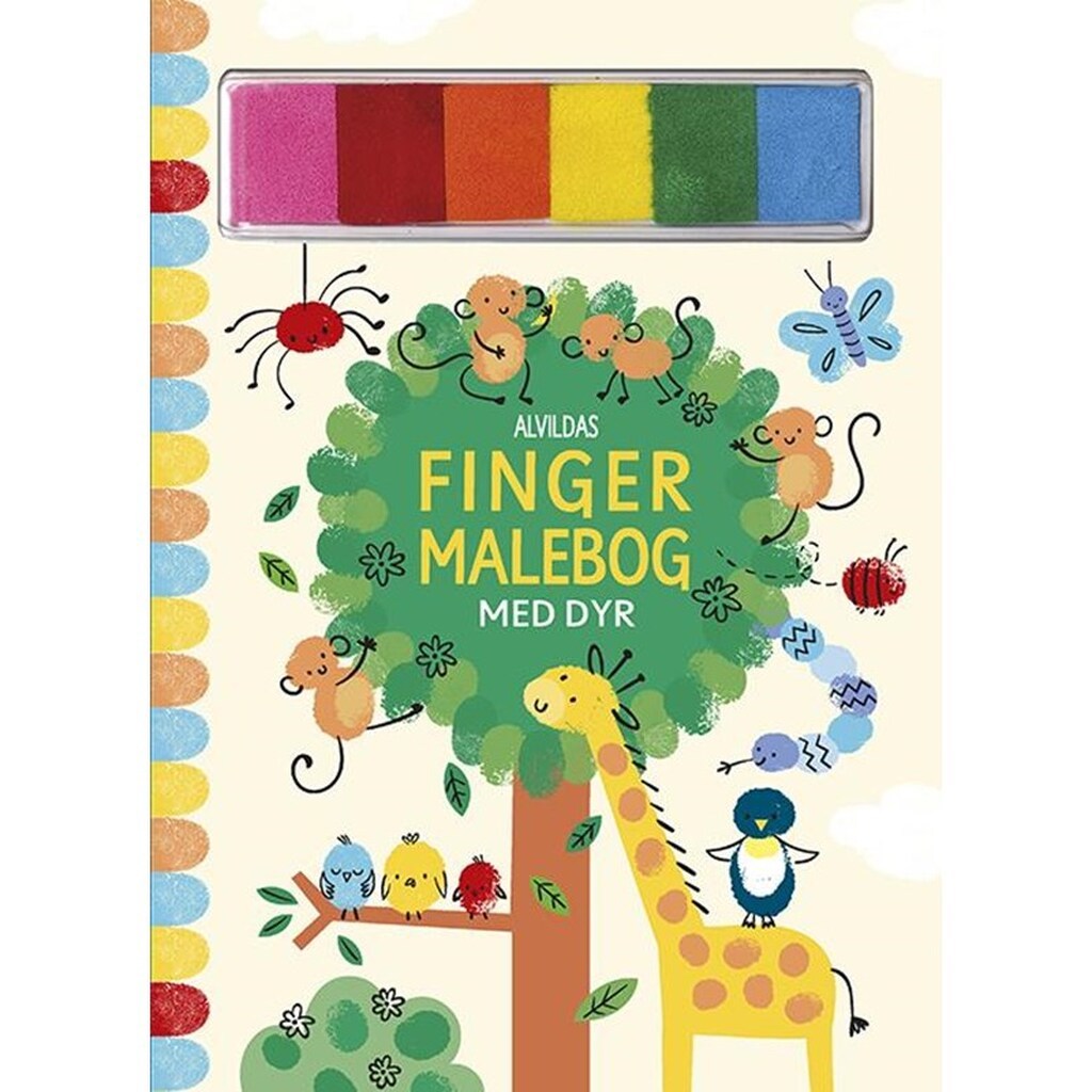 Alvildas fingermalebog med dyr - Børnebog - Hardcover
