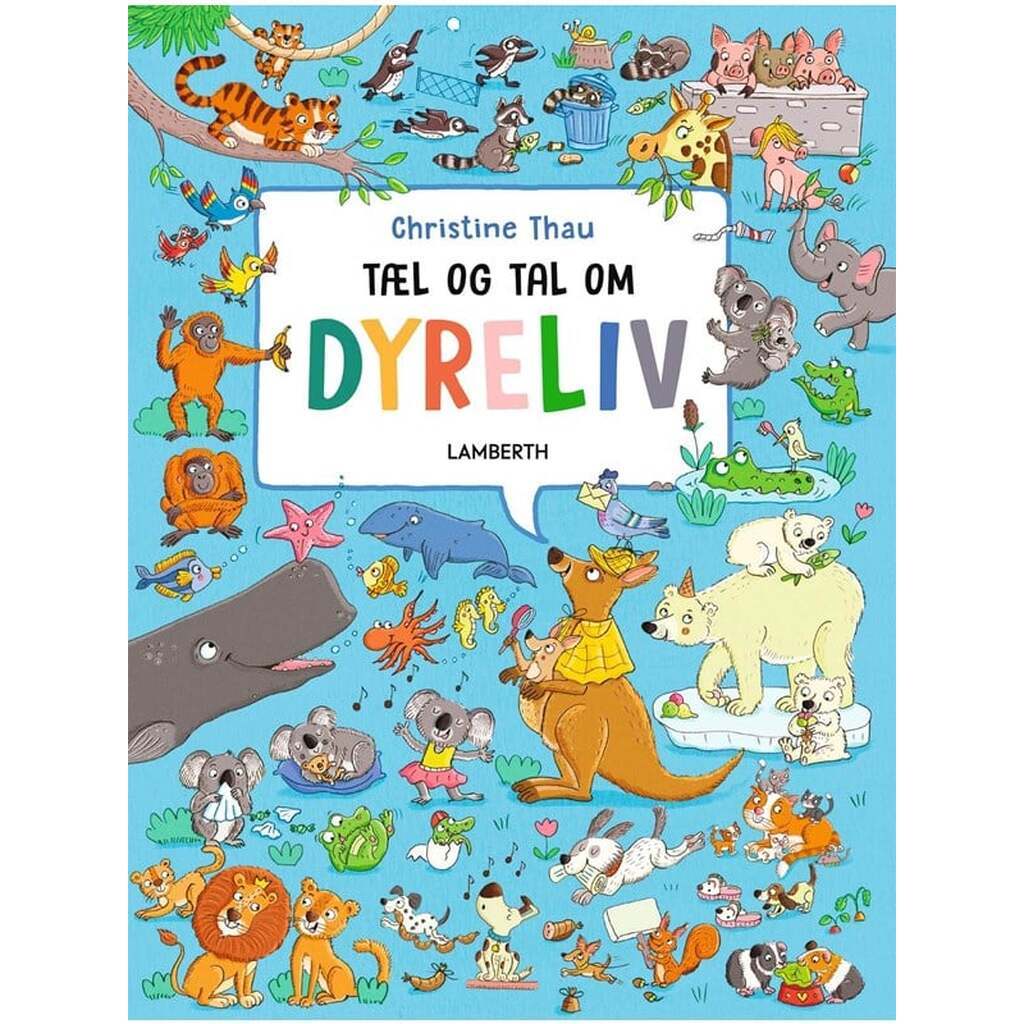 Tæl og tal om dyreliv - Børnebog - Hardcover