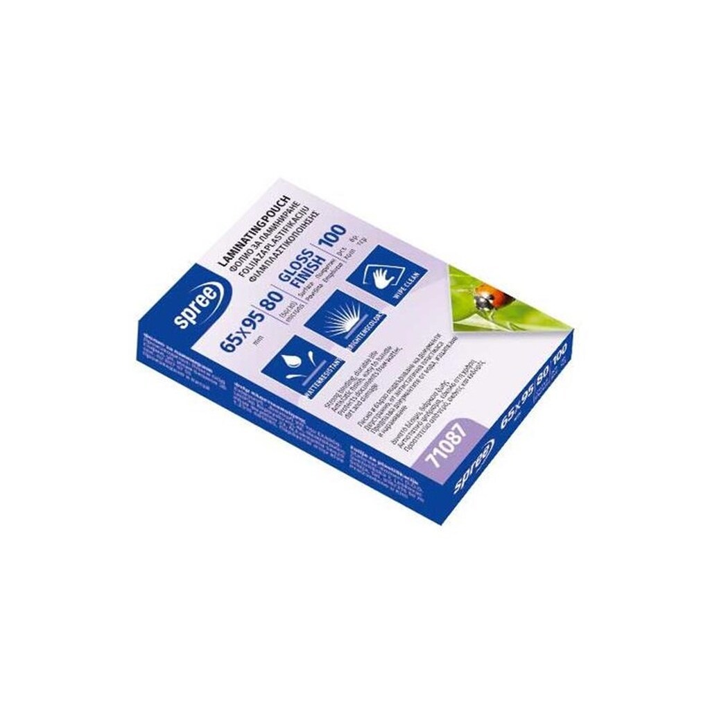 SPREE Lamineringslomme 100 65*95mm 80my