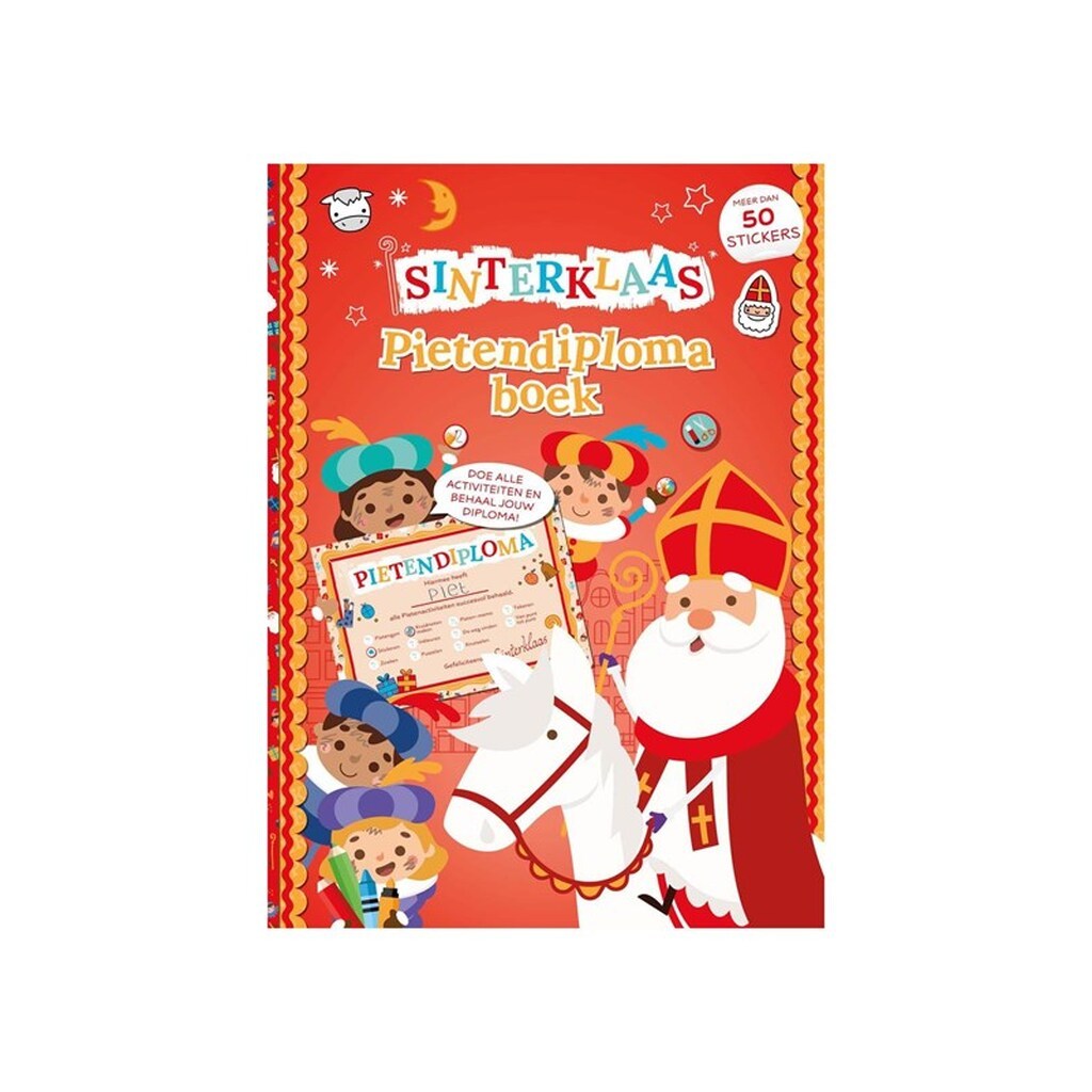 Rebo Publishers - Sinterklaas Piet diploma book with stickers