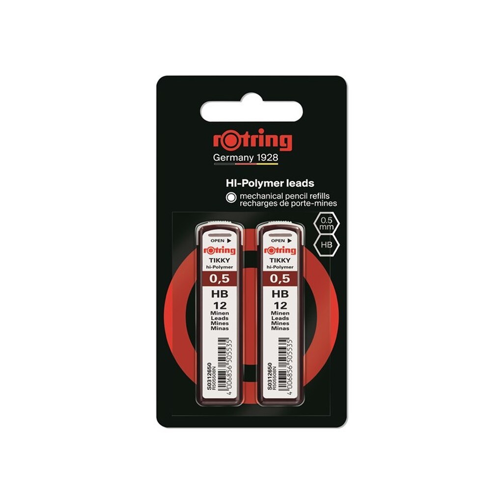 Rotring rOtring Tikky Mekanisk Blyant Refiller | HB Bly, 0,5 mm | Hi-Polymer Bly